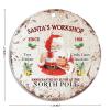 Santa's Workshop Acrylic Christmas Ornament, Reindeer and Santa Wreath, Round, 3 in view 2