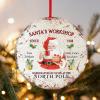Santa's Workshop Acrylic Christmas Ornament, Reindeer and Santa Wreath, Round, 3 in view 3