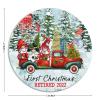 First Christmas Retired 2022 Snowman Red Truck with Tree Acrylic Christmas Ornament, 3 in, with Red String view 2