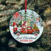 First Christmas Retired 2022 Snowman Red Truck with Tree Acrylic Christmas Ornament, 3 in, with Red String view 4
