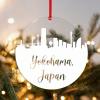 Acrylic Christmas Ornament, Yokohama Skyline, Japan, 7.6 cm, Red Cord view 4
