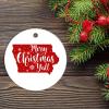 Merry Christmas Y'all Iowa 2022 Ceramic Christmas Ornament view 2