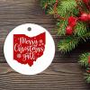 Ohio State Silhouette Christmas Ornament, “Merry Christmas Y’all” Keepsake for Christmas Tree view 2