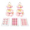 Tcomhk 5-Piece Cupcake Stand Set with 2 XL 3-Tier Stands and 3 Appetizer Trays, Wave view 1