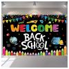 Welcome Back to School Theme Photography Backdrop, First Day of School Background, School Party and Online Teaching Decor view 1