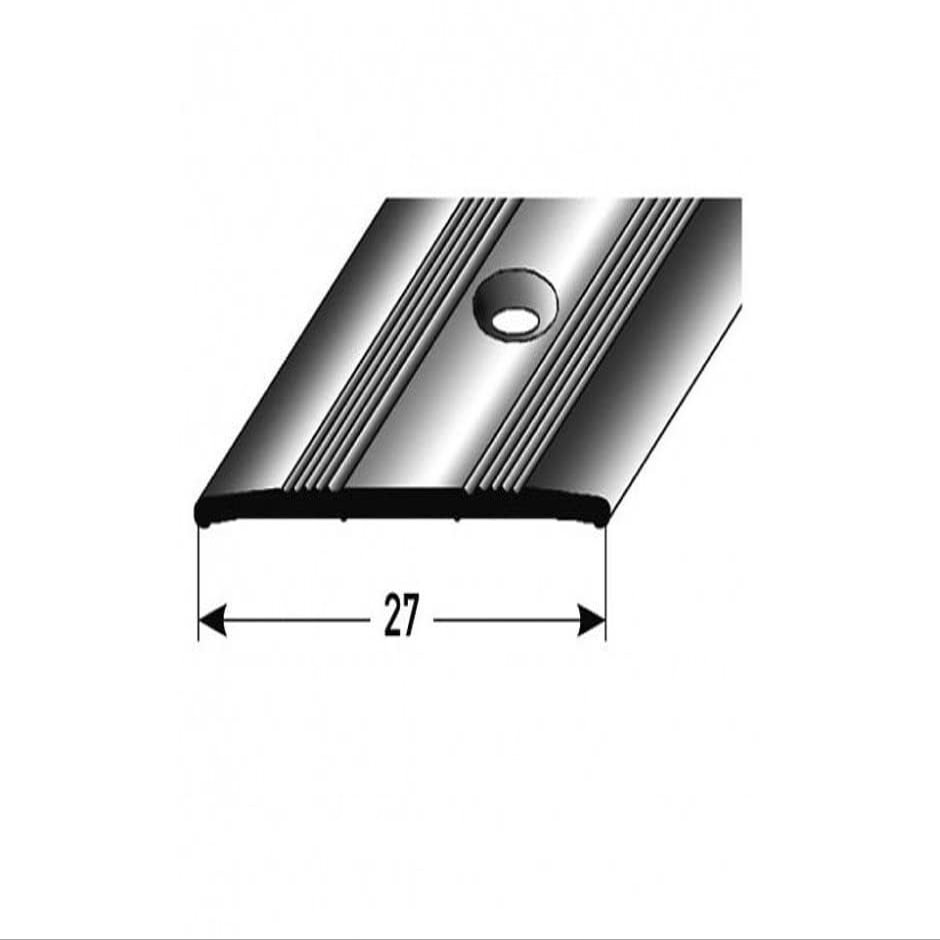 Transition Profile | Aluminum | Silver | 27 mm Wide | 1.7 mm High | 900 mm Long | Drilled | 1 Piece