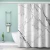 VASENA Marble Shower Curtain, 180 x 200 cm, Geometric 3D Pattern view 1