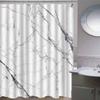 VASENA Marble Shower Curtain, 180 x 200 cm, Geometric 3D Pattern view 2