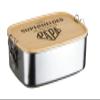 Tassenbrennerei Lunch Box with Saying “A Superhero Without a Cape Is Called Dad” – 1000 ml Stainless Steel Box with Engraved Bamboo Lid, Gift for Dad view 2