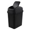 HOMMP Swing-Top Wastebasket, 2 Liters, Small, Black view 1