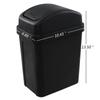 HOMMP Swing-Top Wastebasket, 2 Liters, Small, Black view 2