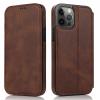 DENSUL PU Leather Folio Case for iPhone 14 Series, Card Holder, Magnetic, Shock-Resistant, Brown, iPhone 14 Pro 6.1" view 1
