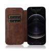 DENSUL PU Leather Folio Case for iPhone 14 Series, Card Holder, Magnetic, Shock-Resistant, Brown, iPhone 14 Pro 6.1" view 2