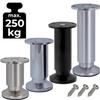Stahlia Adjustable Furniture Legs, Set of 4, 35 cm, Brushed Stainless Steel Look, 38 mm view 1