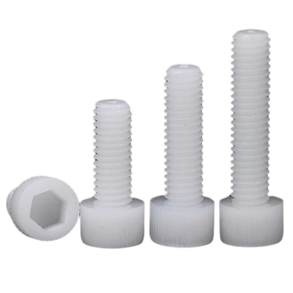100 White Nylon Socket Head Screws, M5 x 30 mm, for DIY Model Drones, Telescope Mounts and Mechanical/Electronic Accessories