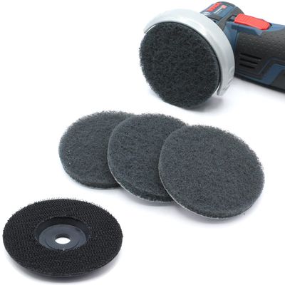 4 Cleaning Discs + 1 Backing Pad, Nonwoven Abrasive Discs 76 x 10 mm, Gray Grit 600