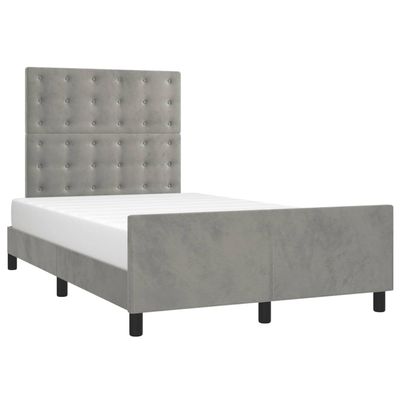 vidaXL Bed Frame Without Mattress Light Gray 120x200 cm Velvet