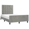 vidaXL Bed Frame Without Mattress Light Gray 120x200 cm Velvet view 1
