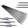 ACCMOS Spine 800 Carbon Hunting Arrows, 6.2 mm ID, Gray Feathers, 27 in, 12-Pack view 1