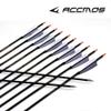 ACCMOS Spine 800 Carbon Hunting Arrows, 6.2 mm ID, Gray Feathers, 27 in, 12-Pack view 3