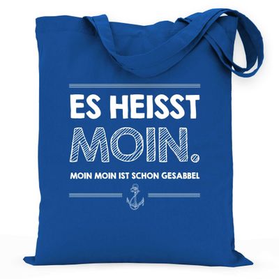 wowshirt Cotton Tote Bag “Moin Moin Ist Schon Gesabbel” North Sea Baltic Sea Vacation Mwe Low German Sea, Bright Royal