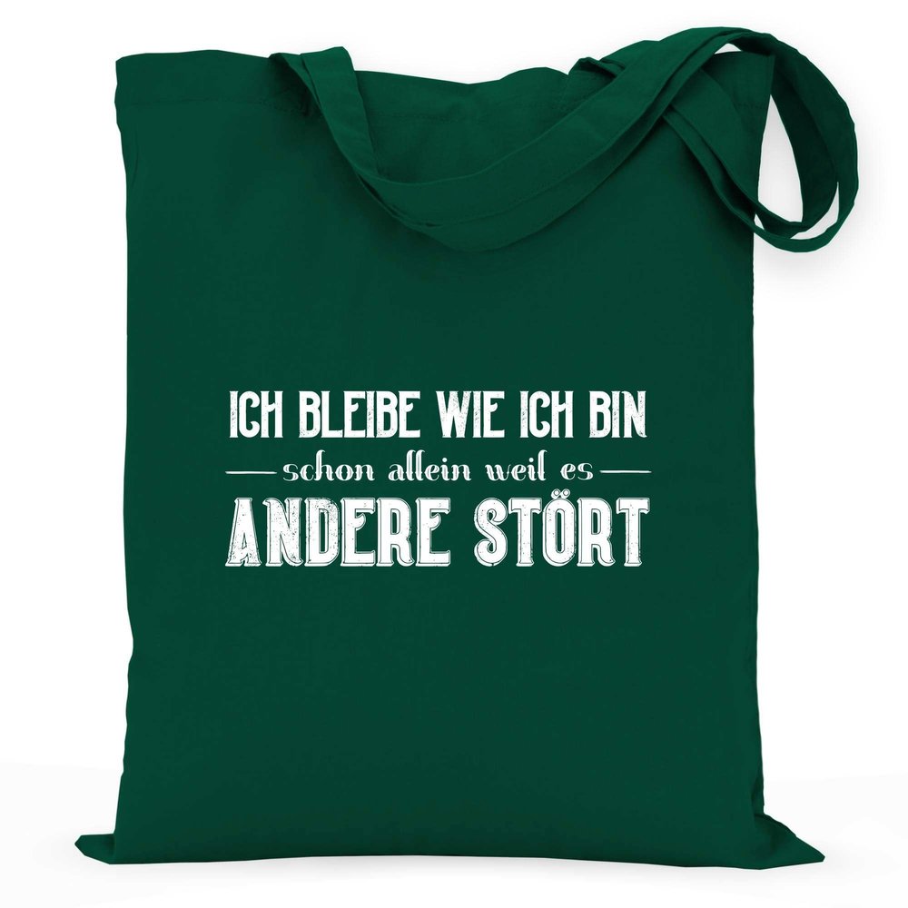 wowshirt Cotton Tote Bag “I Stay the Way I Am” Gift for Coworker, Office Humor, Boss, Bottle Green