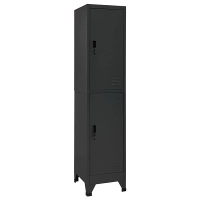 Chusui Steel Locker Cabinet, Anthracite, 38 x 45 x 180 cm