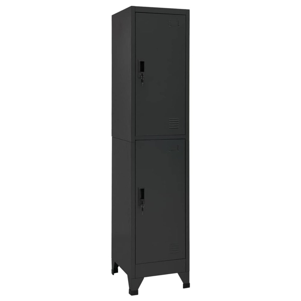 Chusui Steel Locker Cabinet, Anthracite, 38 x 45 x 180 cm