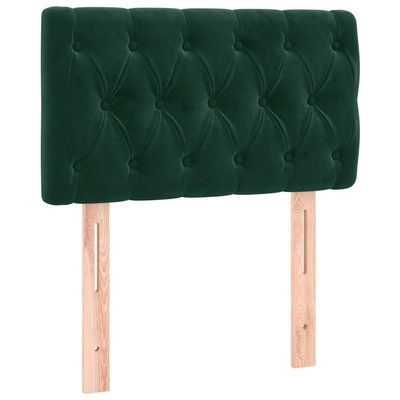 vidaXL Velvet Headboard with Wooden Legs, Dark Green, 80 x 7 x 78/88 cm