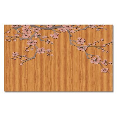 Pink Plum Orange Polyester Door Mat, Non-Slip, Washable, 40 x 60 cm