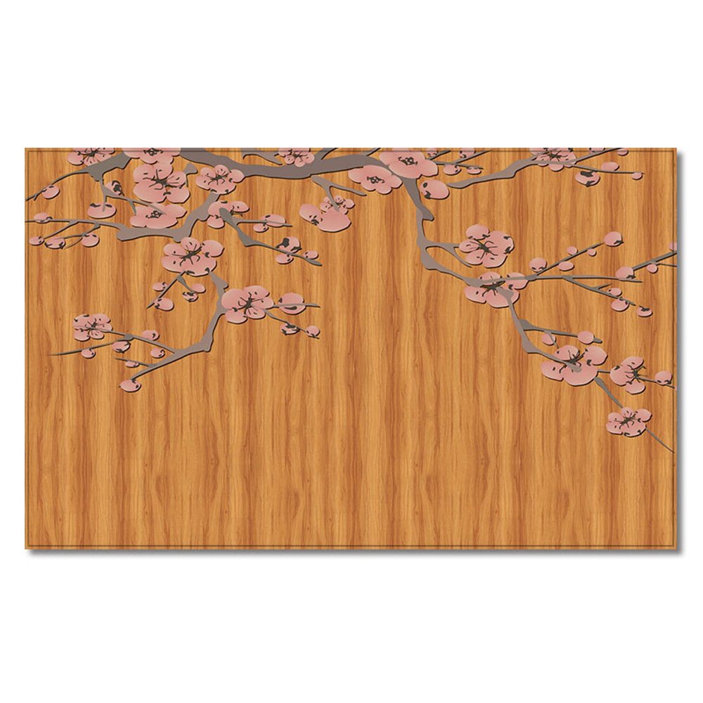 Pink Plum Orange Polyester Door Mat, Non-Slip, Washable, 40 x 60 cm