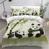 VULORA 3-Piece Winter Panda 3D Cartoon Animal Bedding Set, 155 x 220 cm, Microfiber Duvet Cover with 2 Pillowcases view 1