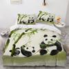 VULORA 3-Piece Winter Panda 3D Cartoon Animal Bedding Set, 155 x 220 cm, Microfiber Duvet Cover with 2 Pillowcases view 3