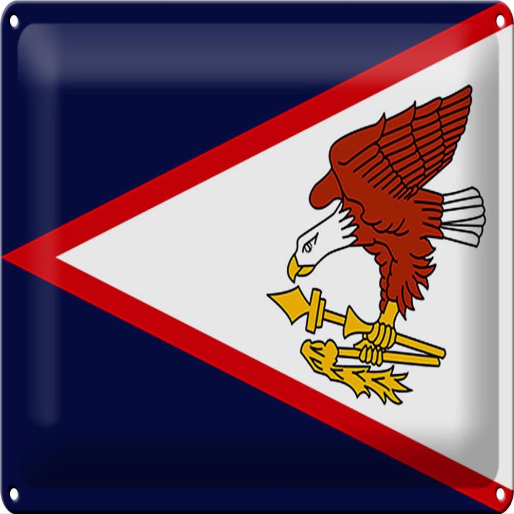 Femer Tin Sign, 30 x 20 cm, Flag of American Samoa