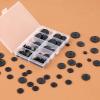 100 Black Resin Buttons, 4-Hole, 5 Sizes view 2