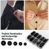 100 Black Resin Buttons, 4-Hole, 5 Sizes view 3