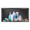 Sanbege Shower Niche, 61 x 30.5 cm, Brushed Stainless Steel, Recessed Shower Shelf for 57.9 x 27.9 cm Wall Opening, Light Black view 1