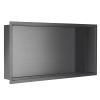 Sanbege Shower Niche, 61 x 30.5 cm, Brushed Stainless Steel, Recessed Shower Shelf for 57.9 x 27.9 cm Wall Opening, Light Black view 2