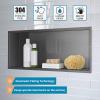 Sanbege Shower Niche, 61 x 30.5 cm, Brushed Stainless Steel, Recessed Shower Shelf for 57.9 x 27.9 cm Wall Opening, Light Black view 4