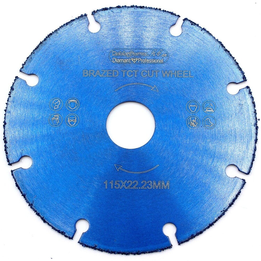 Carbide Cutting Disc 115 mm for Angle Grinders, for Wood, Laminate, PVC, Fiberglass, Aluminum, Copper, Plastic, Acrylic Glass and Drywall
