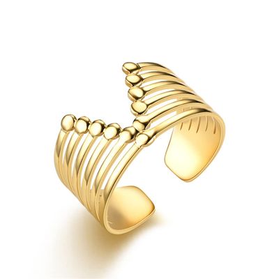 MAYIYAHO High-Quality Silver-Tone Multilayer Open Adjustable Wide Ring for Women and Men