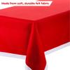 Trimming Shop Christmas Tablecloth, Red, Rectangular, 10 Pieces view 3