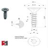 Schriever STSplus 2.5 x 8 mm Steel Thermoplastic Countersunk Screw KN6041, 250 pcs. view 3