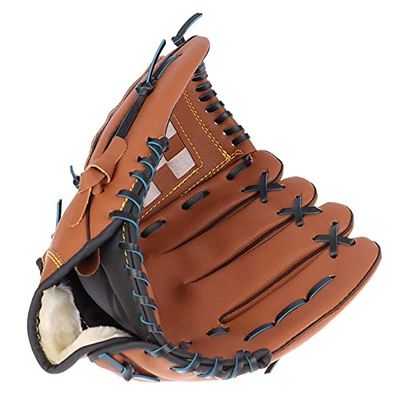 Outdoor Baseball Glove for Softball Training, Left-Hand Throw, Brown, 12.5 in