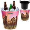 Personalized 10-Liter Plastic Wastebasket – Wild Horse Design view 4