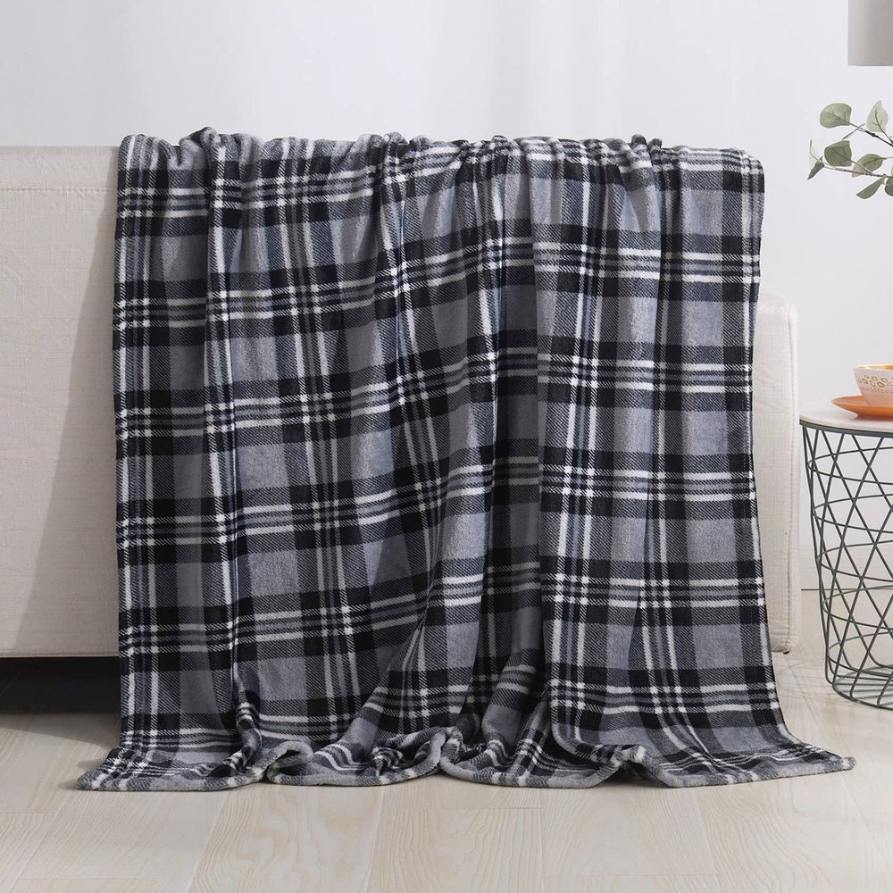 Cozy Blanket 140 x 200 cm, Gray Plaid 3D-Printed Flannel Fleece Throw