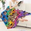 Kuiaobaty Funny Cat Rainbow Fleece Throw Blanket, Soft Plush Bedspread for Sofa, Couch and King-Size Bed view 4