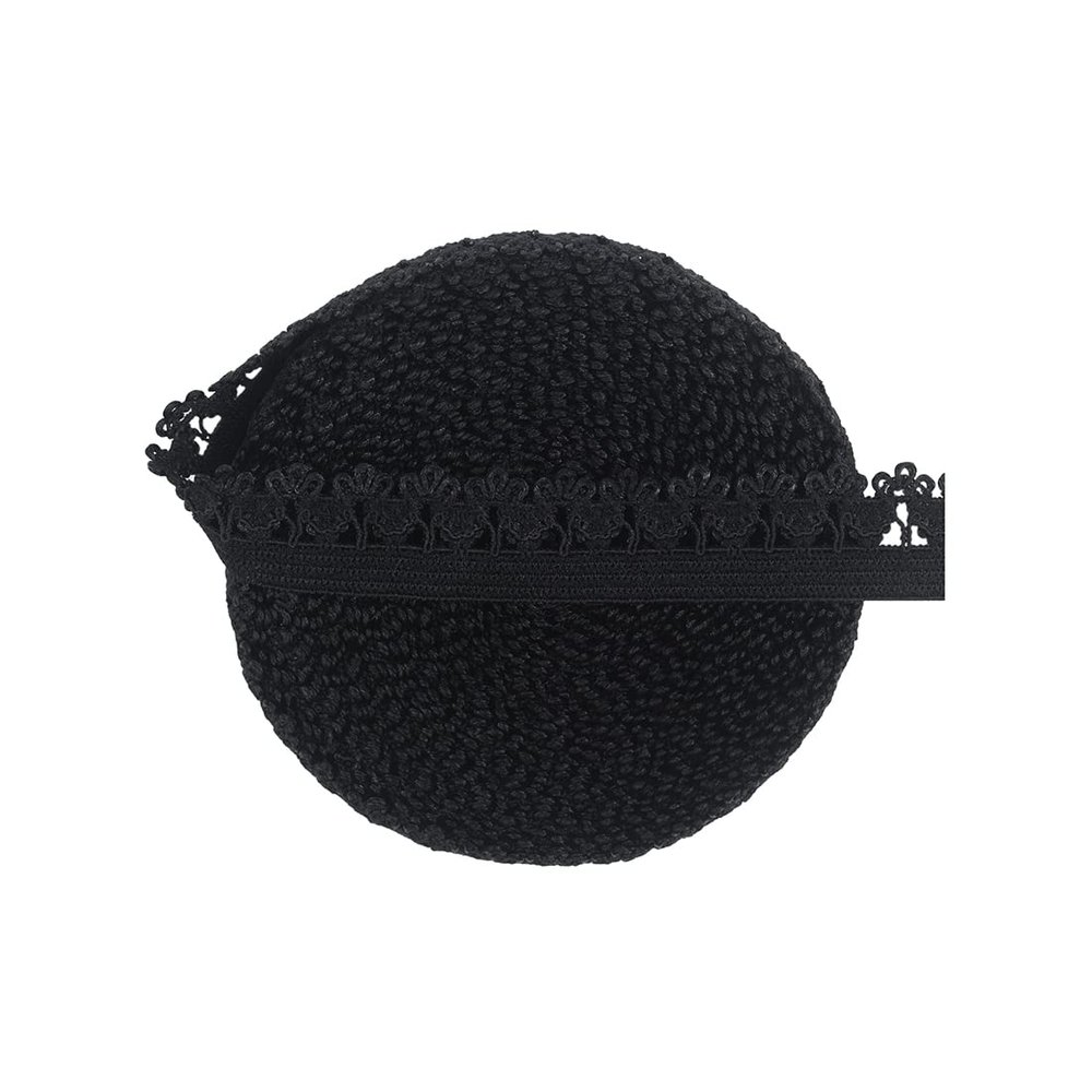 Bristlegrass Picot Loop Elastic Band 1/2 Inch 2 Yard Black