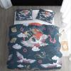 WQIZXCW Japanese Crane Wave Duvet Cover Set, 200 x 200 cm, 3-Piece view 1
