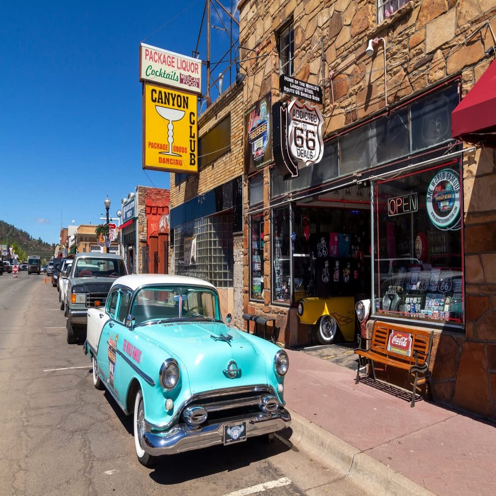 CORTOTO 3 x 2 m Fabric Route 66 Arizona City Street Scene Backdrop